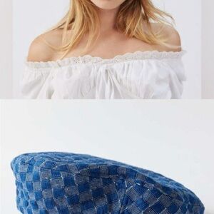 Urban Outfitters Blue Checkered Women's Beret